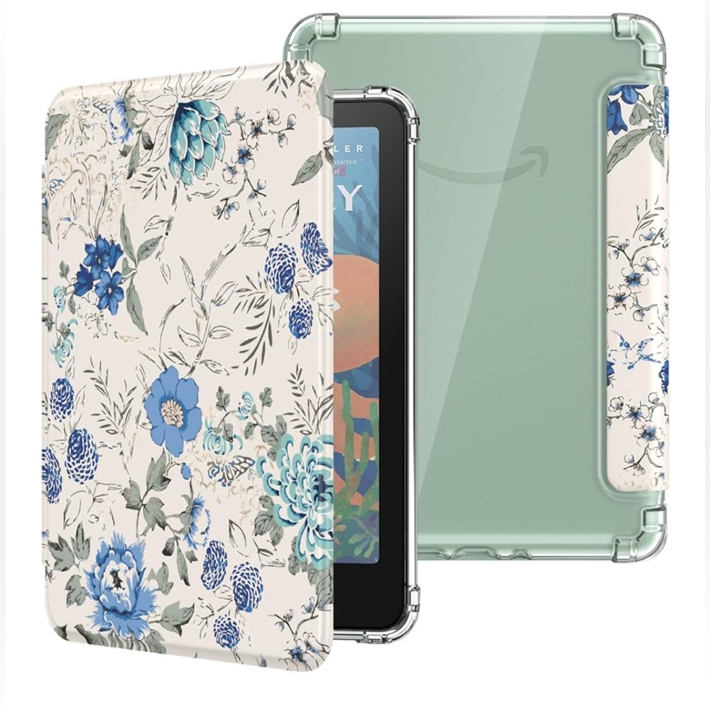 Moko Kindle Case- Blue/White Floral